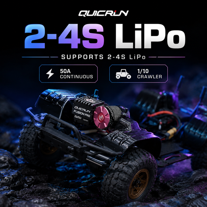 Hobbywing QUICRUN Fusion Pro Elite 2300KV FOC 2-in-1 50A ESC & Motor System for 1/10 RC Crawlers