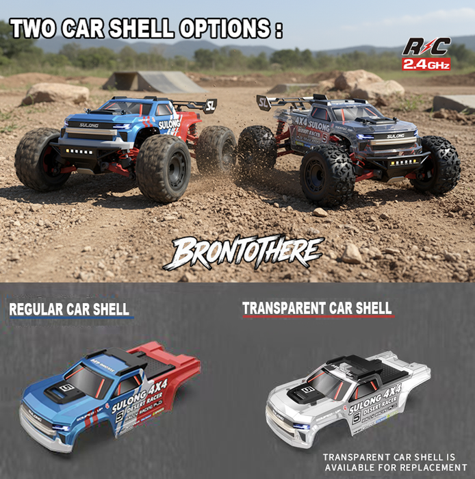 SLRC 1/16 RC Monster Truck two body shell options transparent and painted
