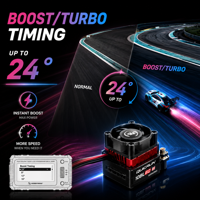 Hobbywing QUICRUN 10BL60 Sensored G2 60A 2S Brushless ESC for 1/10 Touring, Drift & Buggy
