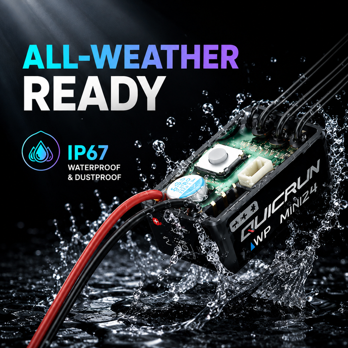 Hobbywing QUICRUN WP Mini24 25A Waterproof Brushed & Brushless ESC 2–3S for Micro RC Crawlers