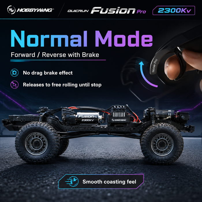 Hobbywing QUICRUN Fusion Pro 2300KV FOC 2-in-1 60A ESC & Motor System for 1/10 RC Crawlers