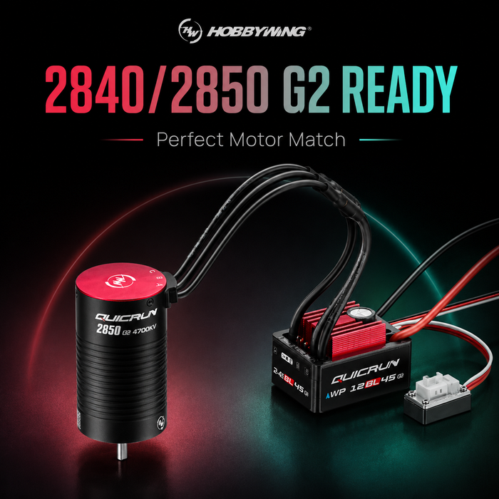 Hobbywing QUICRUN WP 12BL45 G2 45A 2-3S Waterproof Brushless ESC with XT60 for 1/12 1/14 RC Cars