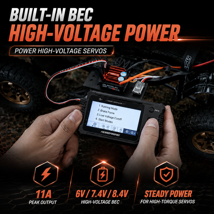 Hobbywing QUICRUN WP 10BL80 Crawler 80A Waterproof Brushed & Brushless ESC for 1/10 RC Crawler Car