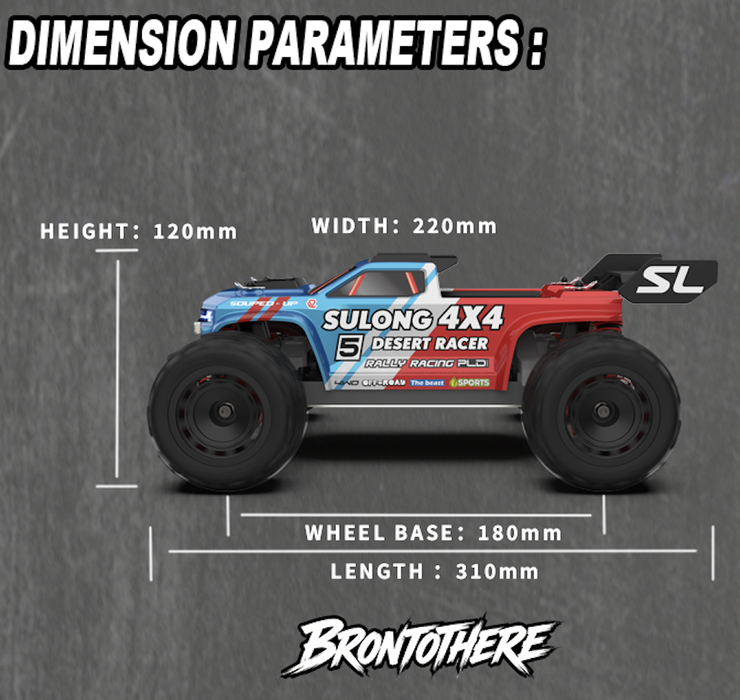 SLRC SL-16/C5 1/16 RC Truck dimensions and technical specifications