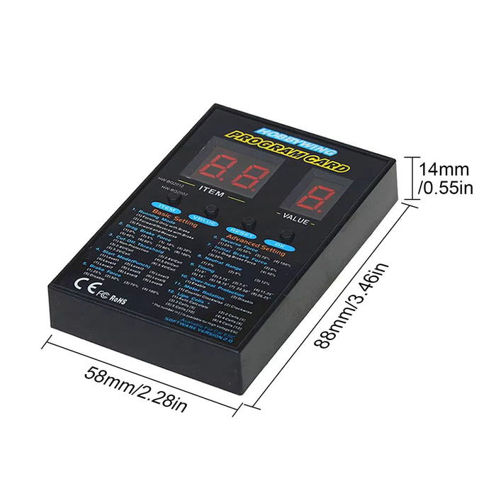 Hobbywing ESC LED Program Card for FlyFun, SkyWalker, Platinum, QuicRun, EzRun and SeaKing