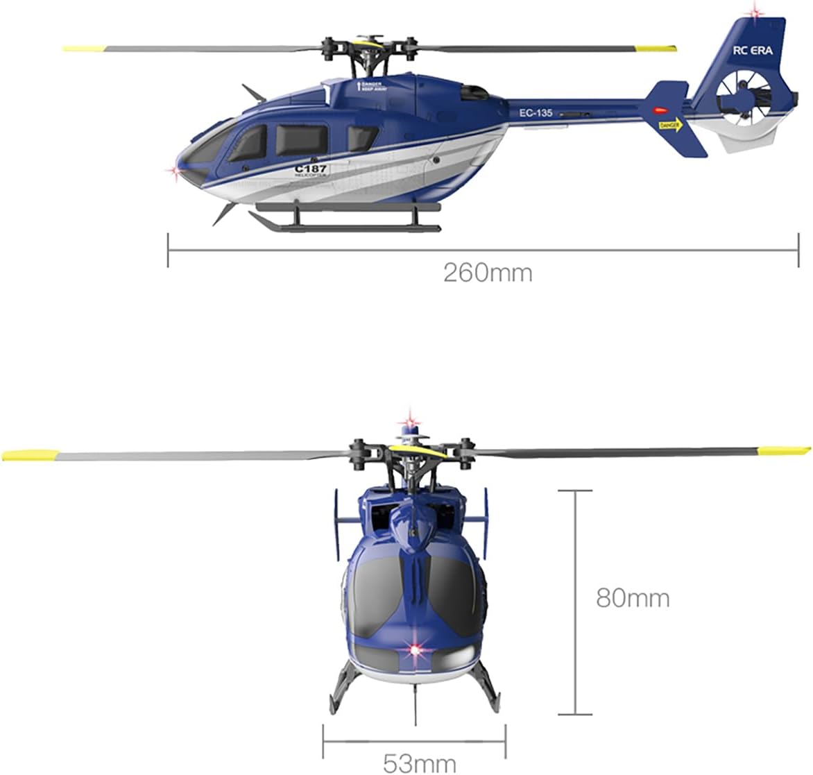 EC135 フライバーレスヘリコプター 6チャンネル(フルセット完成品) RC ERA C187 EC135 フライバーレスヘリコプター – 6軸ジャイロ、高度