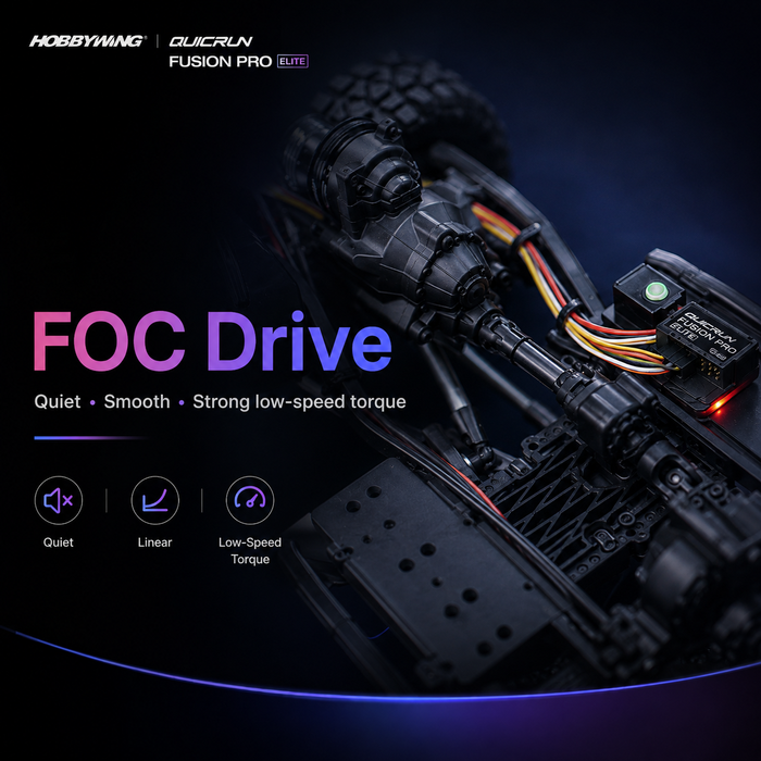 Hobbywing QUICRUN Fusion Pro Elite 2300KV FOC 2-in-1 50A ESC & Motor System for 1/10 RC Crawlers