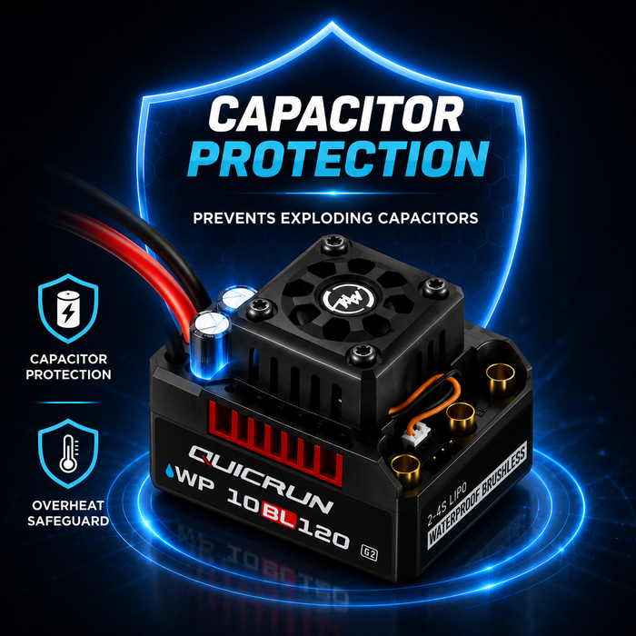 Hobbywing QUICRUN WP 10BL120 G2 120A 2-4S Waterproof Brushless ESC for 1/10 RC Trucks