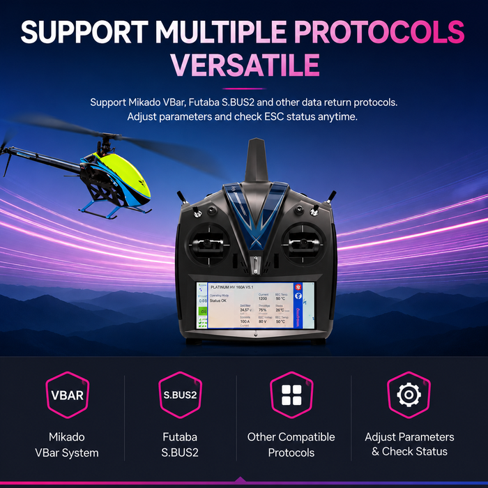 Hobbywing Platinum 150A V5.1 Brushless 3-8S ESC with 5-12V SBEC for 550 Helicopters & RC Aircraft