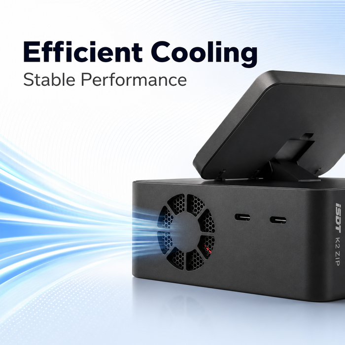 ISDT K2 ZIP charger cooling fan and airflow system for stable performance
