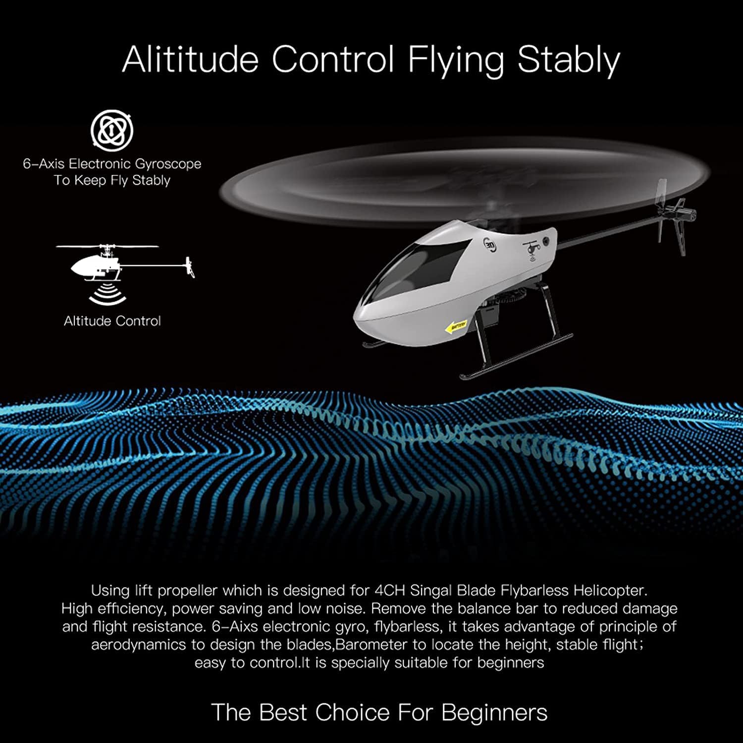YuXiang C129 V2 Micro RC Helicopter – 4CH Flybarless W/ 6-Axis Gyro & Altitude Hold – RTF