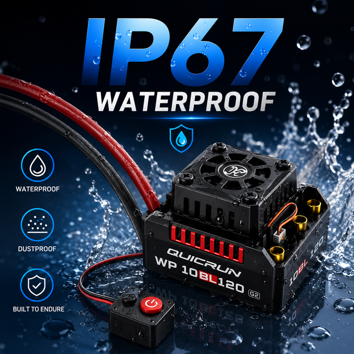 Hobbywing QUICRUN WP 10BL120 G2 120A 2-4S Waterproof Brushless ESC for 1/10 RC Trucks
