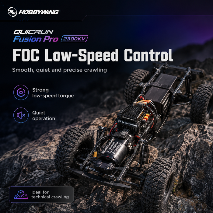 Hobbywing QUICRUN Fusion Pro 2300KV FOC 2-in-1 60A ESC & Motor System for 1/10 RC Crawlers