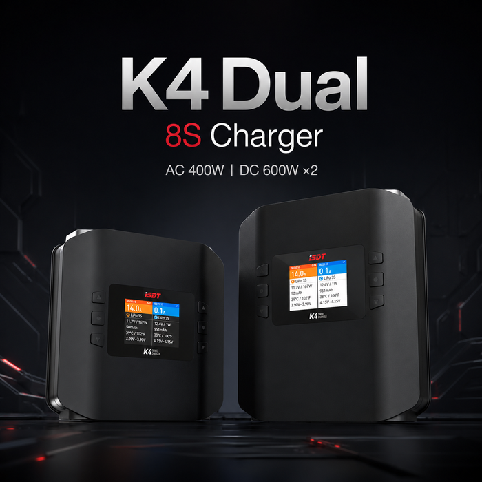 ISDT K4 8S LiPo smart dual charger with AC 400W and DC 600W x2 charging power