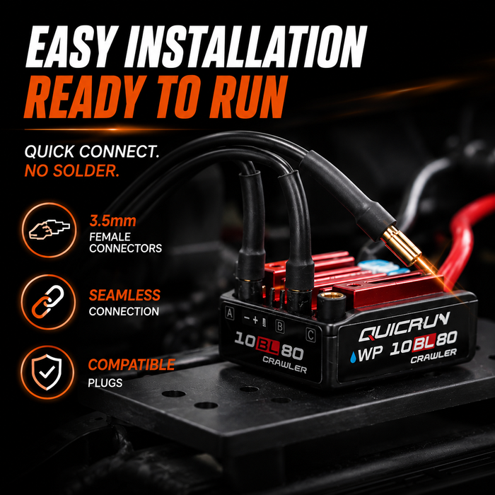 Hobbywing QUICRUN WP 10BL80 Crawler 80A Waterproof Brushed & Brushless ESC for 1/10 RC Crawler Car