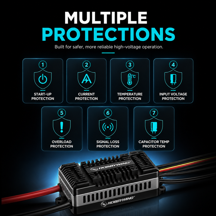 Hobbywing Platinum 260A HV SBEC V5 multiple protection functions