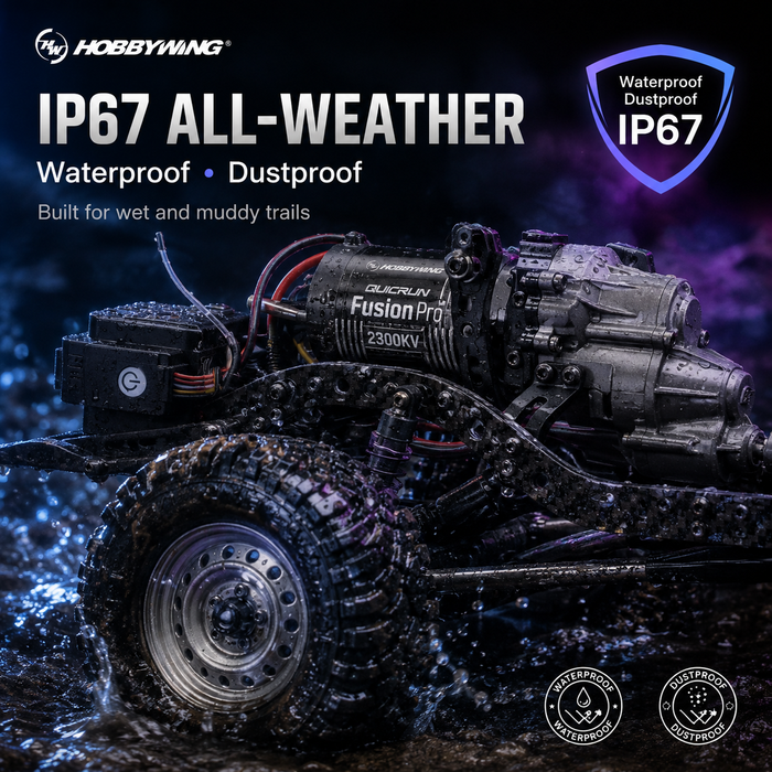 Hobbywing QUICRUN Fusion Pro 2300KV FOC 2-in-1 60A ESC & Motor System for 1/10 RC Crawlers