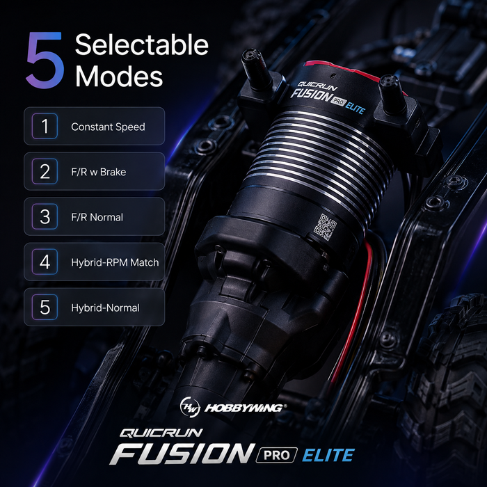 Hobbywing QUICRUN Fusion Pro Elite 2300KV FOC 2-in-1 50A ESC & Motor System for 1/10 RC Crawlers