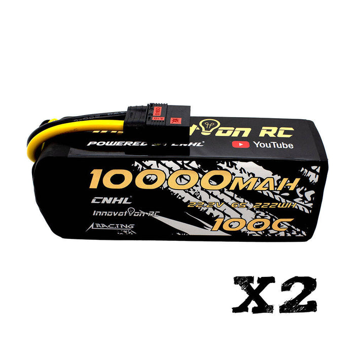 2 Packs CNHL Racing Series 10000mAh 22.2V 6S 100C Lipo Battery with QS8 Plug - CA Warehouse