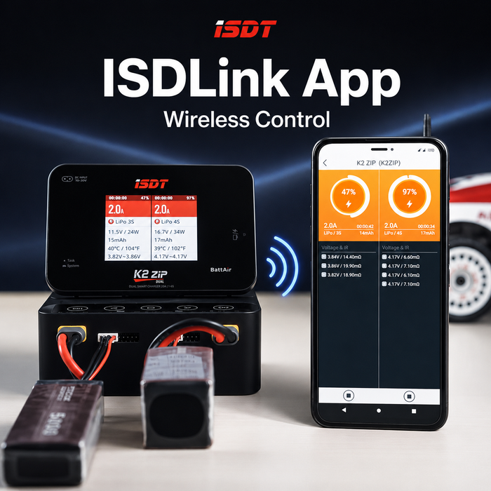 ISDT K2 ZIP ISDLink app wireless charger monitoring and control
