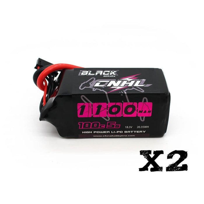 2 Packs CNHL Black Series 1100mAh 18.5V 5S 100C Lipo Battery with XT60 Plug - CA/UK Warehouse