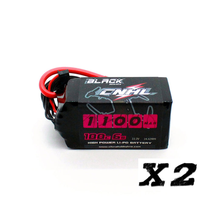 CNHL Black Series 1100mAh 6S Lipo Battery with XT60 Plug - 2 Pack