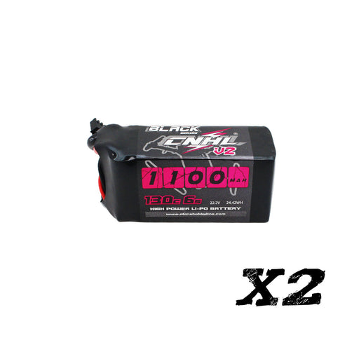 2 Packs CNHL Black Series V2.0 1100mAh 22.2V 6S 130C Lipo Battery with XT60 Plug