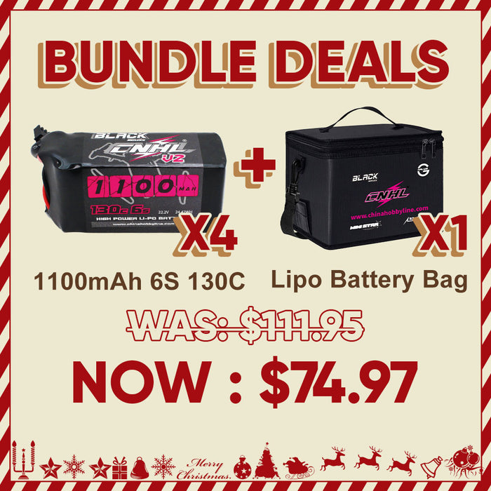 6S 1100mAh 130C XT60付きリポバッテリーバッグ4パック