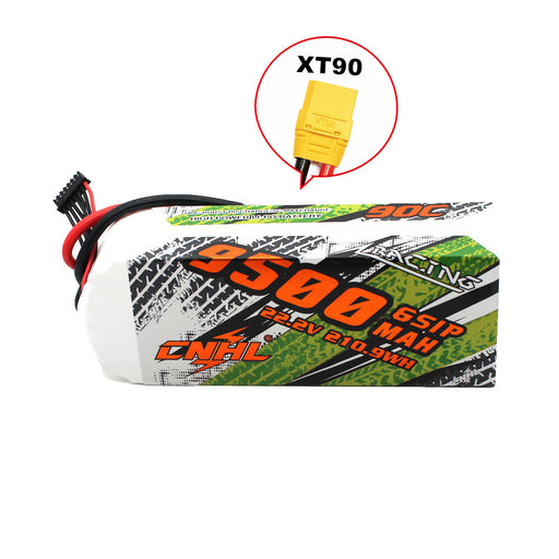 CNHL Racing Series 9500mAh 22.2V 6S 90C Lipo Battery with XT90 Plug