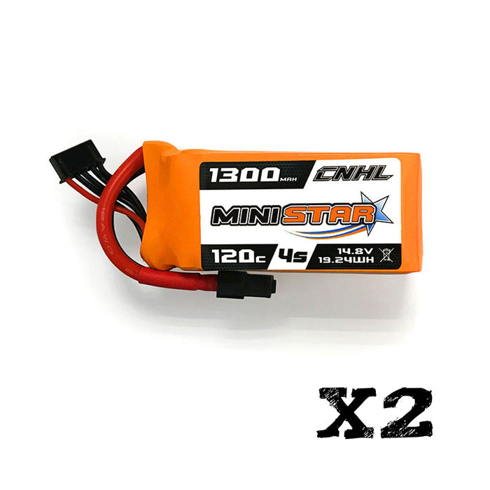 2 Packs CNHL MiniStar 1300mAh 14.8V 4S 120C Lipo Battery with XT60 Plug-UK Warehouse