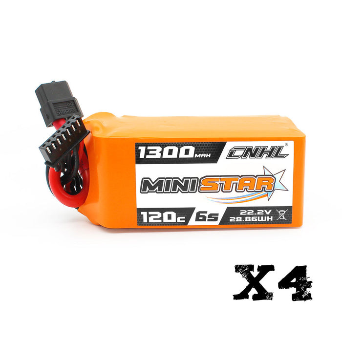 4 packs CNHL Ministar 1300mAh 22.2V 6S 120C Lipo Batterie avec entrepôt Plug-UK XT60