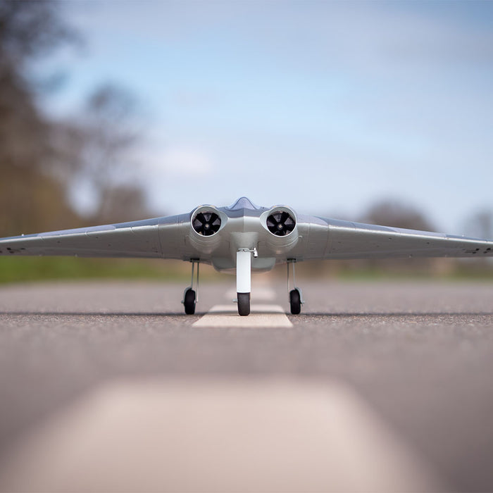 CNHL AviNationRC Horten Ho 229 RC plane front view on runway