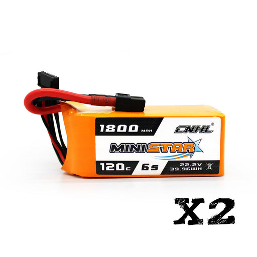 2 Packs CNHL MiniStar 1800mAh 22.2V 6S 120C(max 240C) Lipo Battery with XT60 Plug