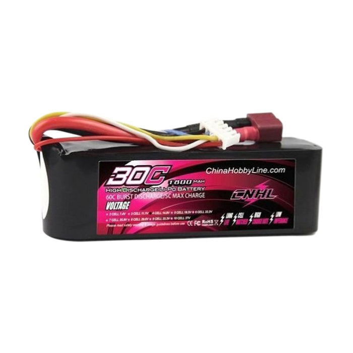 CNHL 1800mAh 14.8V 4S 30C Lipo Battery with T/Dean Plug