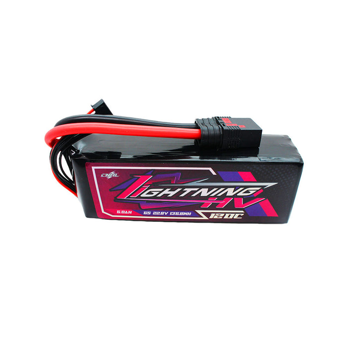 CNHL Lightning LiHV 6000mAh 22.8V 6S 120C HV Lipo Battery with 8#AWG QS8 Plug