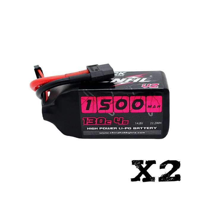 [Combo] 2 packs CNHL Black Series 1500mAh 14.8V 4S 100C Lipo Battery avec plug