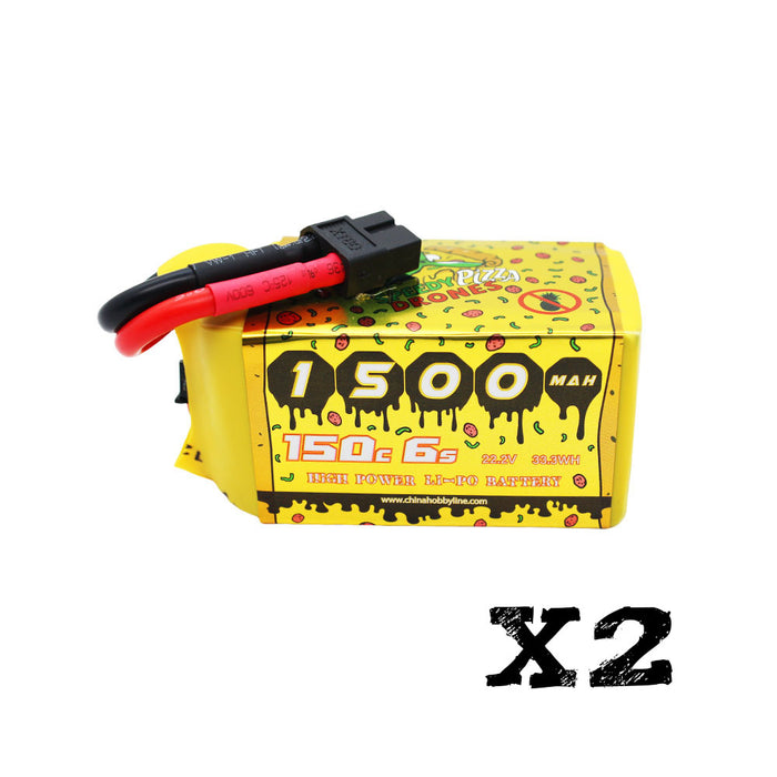 2 упаковки CNHL Speedy Pizza Series Pro 1500 мАч 22,2 В 6S 150C LiPo аккумулятор с разъемом XT60