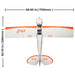 CNHL Bison XT STOL V2 1750mm wingspan and 1290mm length top view dimensions graphic