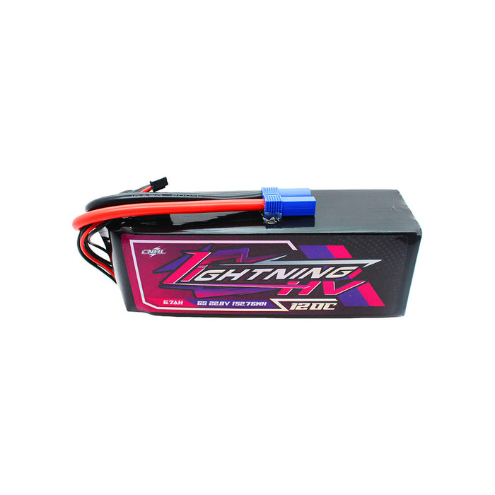 CNHL Lightning LiHV 6700mAh 22.8V 6S 120C HV Lipo Battery with EC5 Plug
