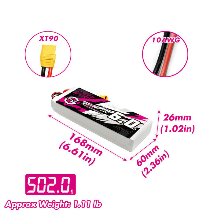 Batería Lipo CNHL G+Plus 6000mAh 11.1V 3S 70C con enchufe XT90 