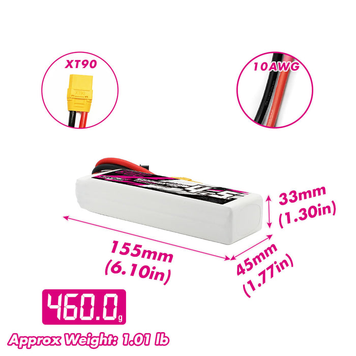 CNHL 4500mAh 14.8V 4S 30C Lipo Battery with XT90 Plug