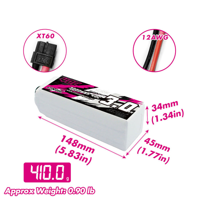 CNHL 3000MAH 18.5V 5S 40C Plug della batteria Lipo XT60