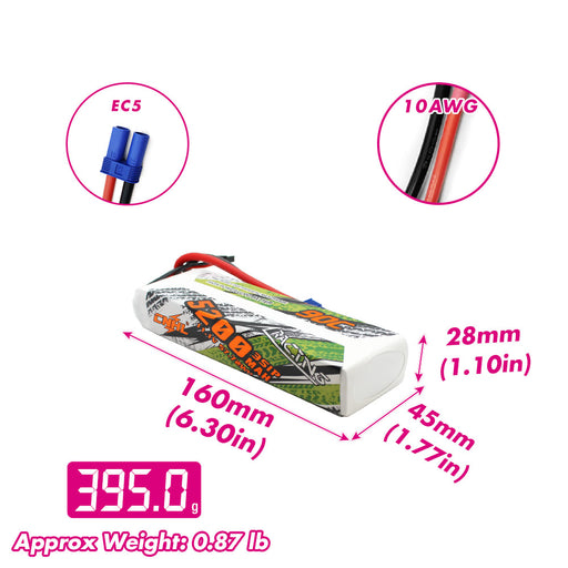 CNHL Racing Series 5200mAh 11.1V 3S 90C LiPo with EC5 Plug
