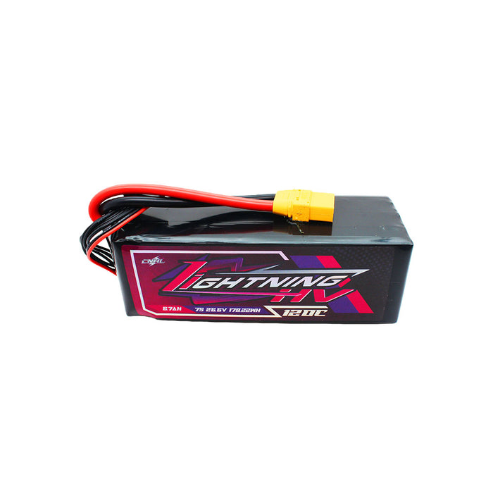 CNHL Lightning LiHV 6700mAh 26.6V 7S 120C HV Lipo Battery with XT90 Plug
