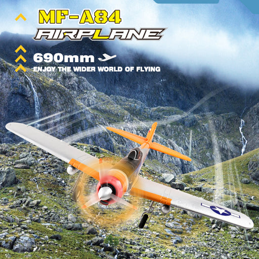 MF-A84 P47 style RC airplane 690mm wingspan beginner friendly warbird flying in mountains