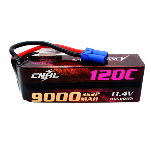 CNHL Racing Series LiHV 9000mAh 11.4V 3S 120C Lipo Battery with EC5 Plug For RC Racing