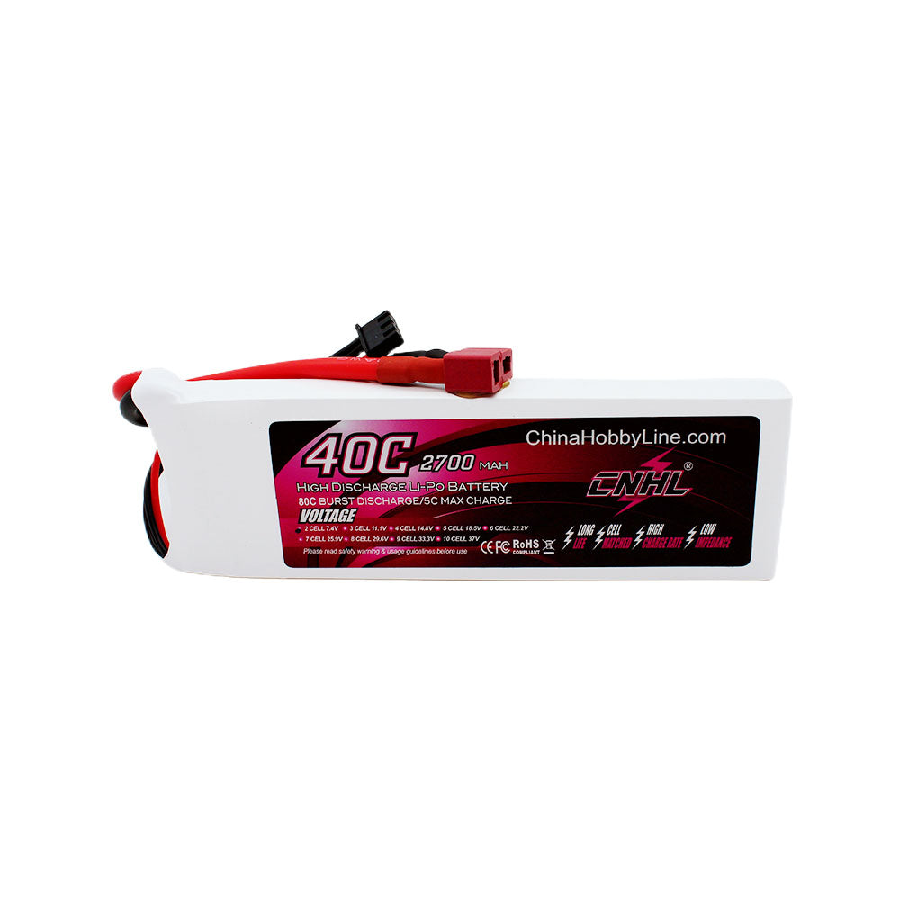 2700mAh 7.4V 2S Lipo Battery T Dean Plug