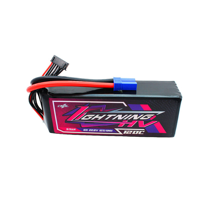 CNHL Lightning LiHV 5500mAh 22.8V 6S 120C HV Lipo Battery with EC5 Plug