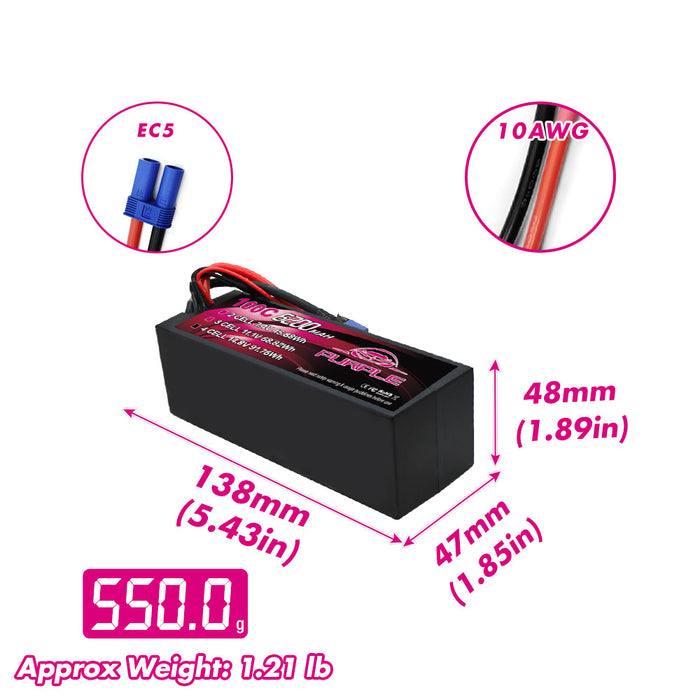 CNHL 6200mAh 4S Lipo Battery 100C 14.8V lipo Battery Hard Case with EC5 Plug for RC Car Truck Boat Tank Buggy Truggy(2 Packs)