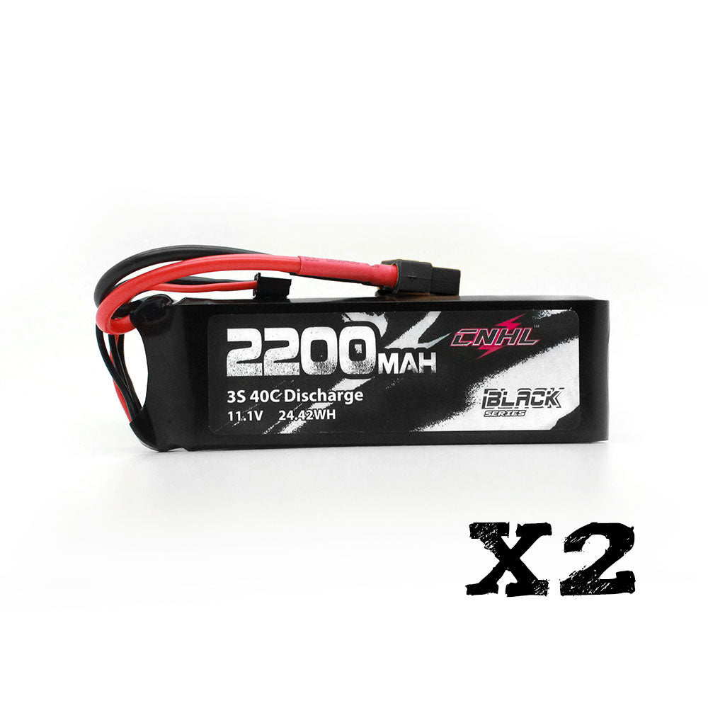 40 c 2200mah lipo 3s battery 2 Packs CNHL Black Series 11.1V 40C with XT60 Plug 2200mAhVoltage